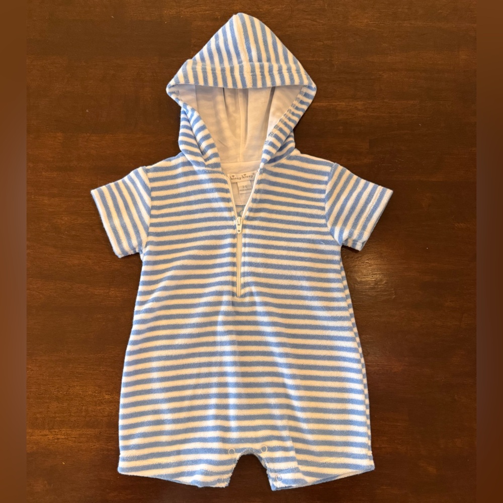 Kissy Kissy Striped Hooded Swim Coverup